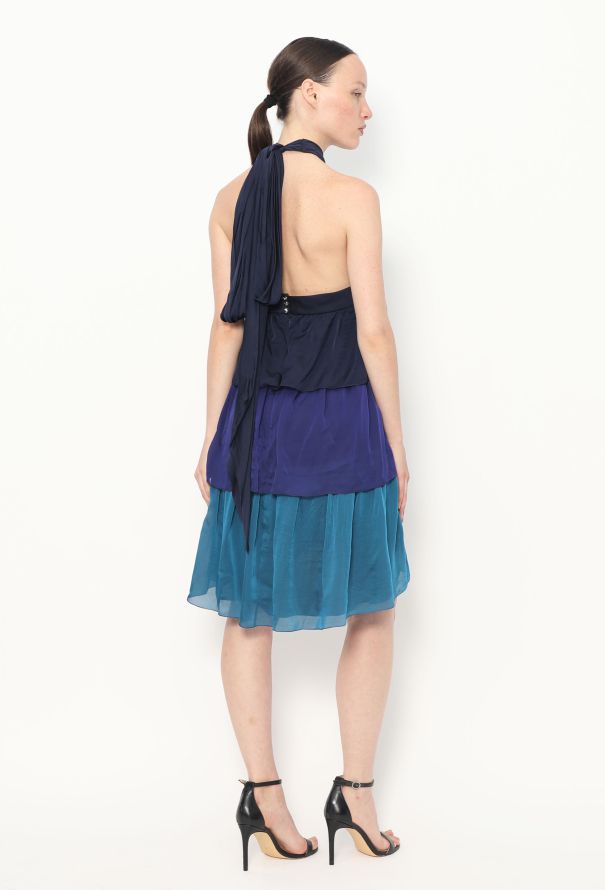 Azzaro Open-Back Silk Halter Dress - 4