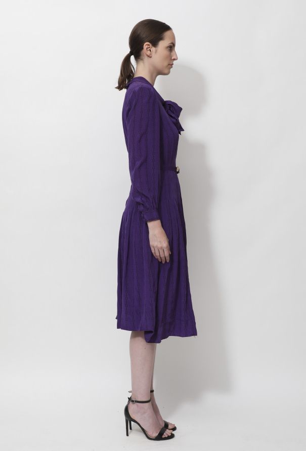 Pleated Lavallière Dress - 4