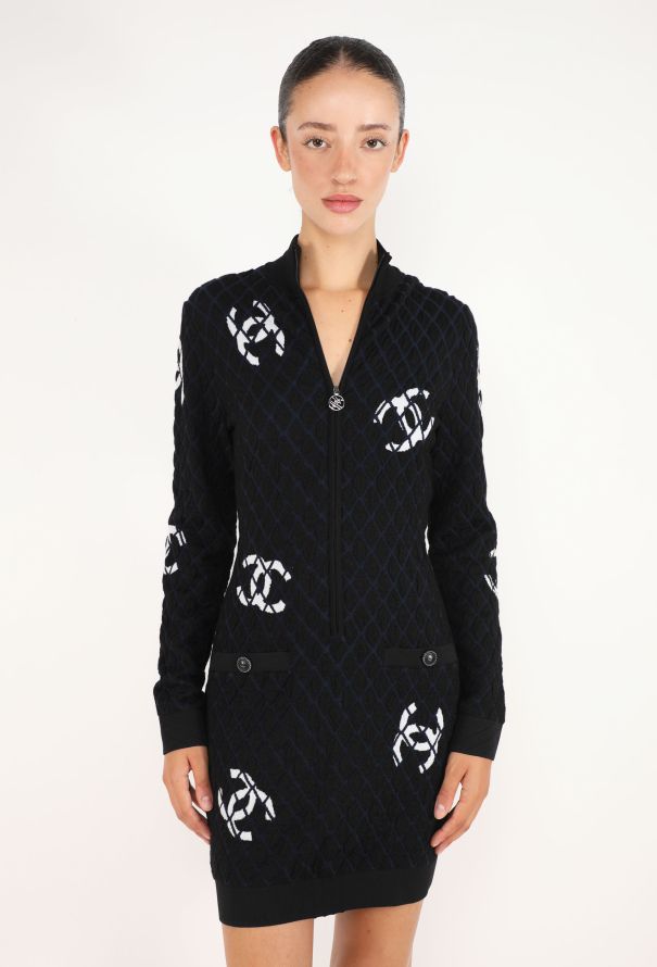 Chanel Quilted 'CC' Cashmere Dress, 2019 - 1