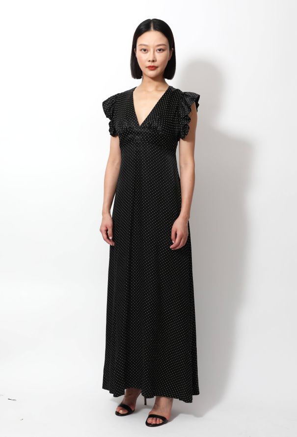 Exquisite Vintage Polka Dot Maxi Dress - 4