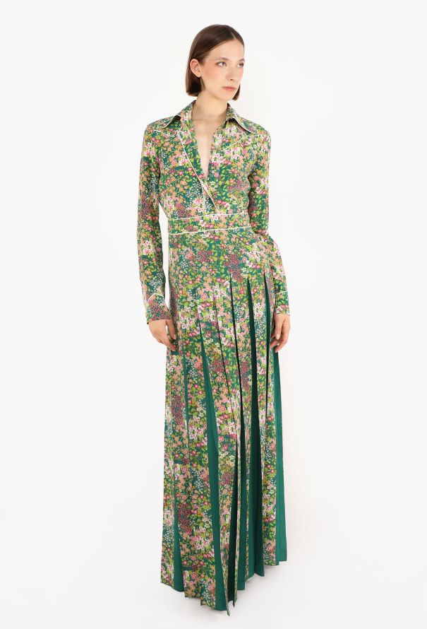 Gucci Pleated Floral Silk Maxi Dress, F/W 2016 - 1