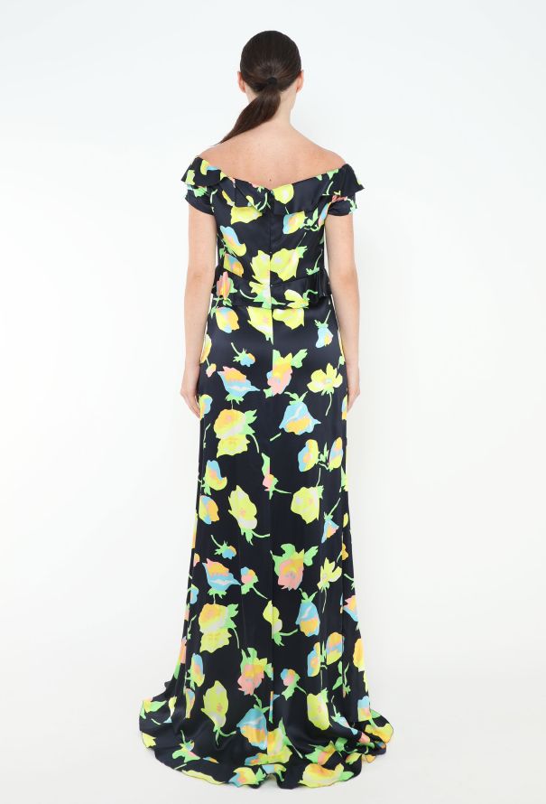 Chloé Collector S/S 1997 Floral Charmeuse Gown - 5