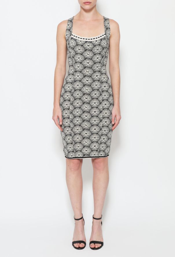 Alaïa RARE '90s Scalloped Intarsia Dress - 2