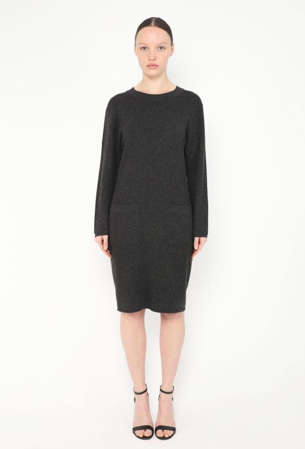 Chanel Anthracite Cashmere Knit Dress - 1
