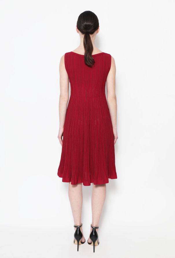 Alaïa F/W 2012 Burgundy Skater Dress - 4