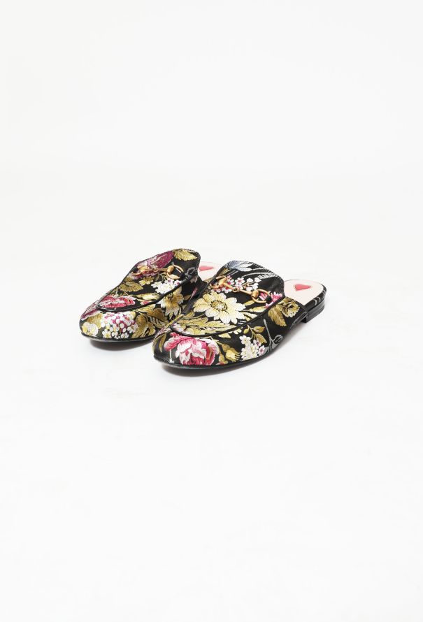 Gucci Floral Embroidered Horsebit Mules - 2