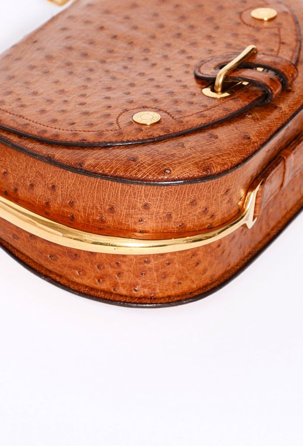 Hermès Rare 1976 Gold Ostrich Passe-Guide Bag - 6