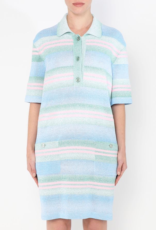 Chanel 2023 Iridescent 'CC' Polo Dress - 3