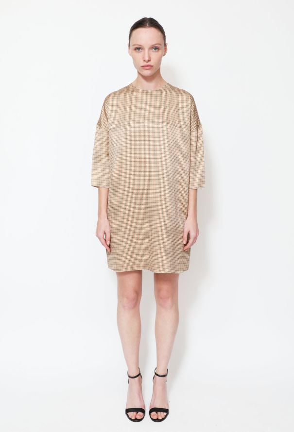Céline Houndstooth Silk Dress - 1