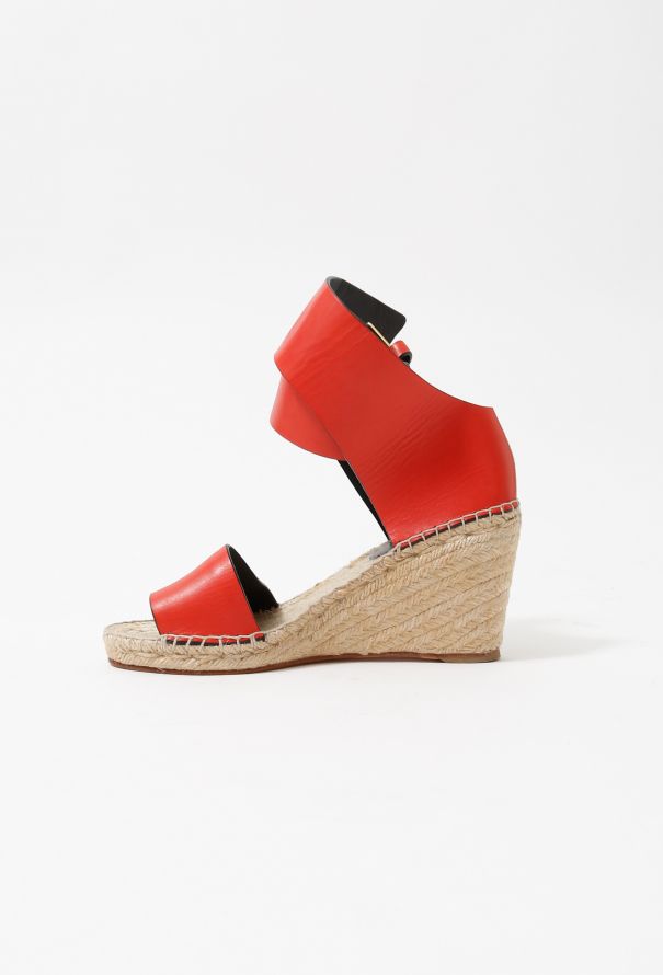 Céline Leather Wedge Espadrilles - 4