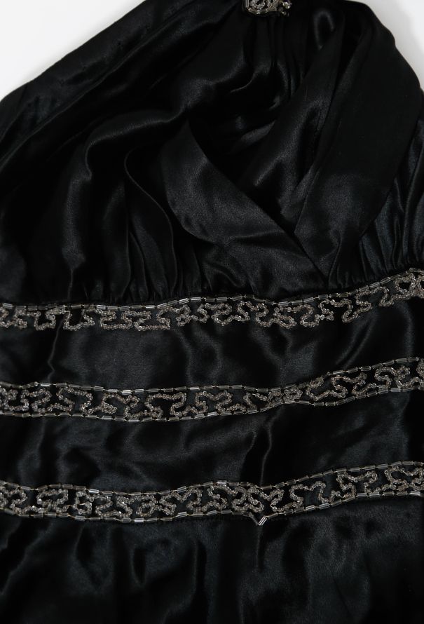 '40s Embroidered Halter Gown - 6