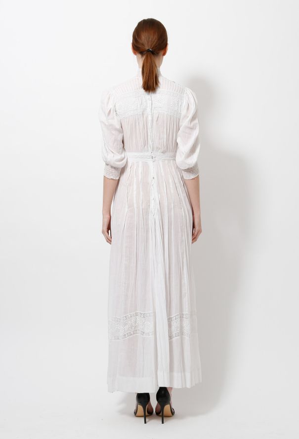 Embroidered Lace Edwardian Dress - 5