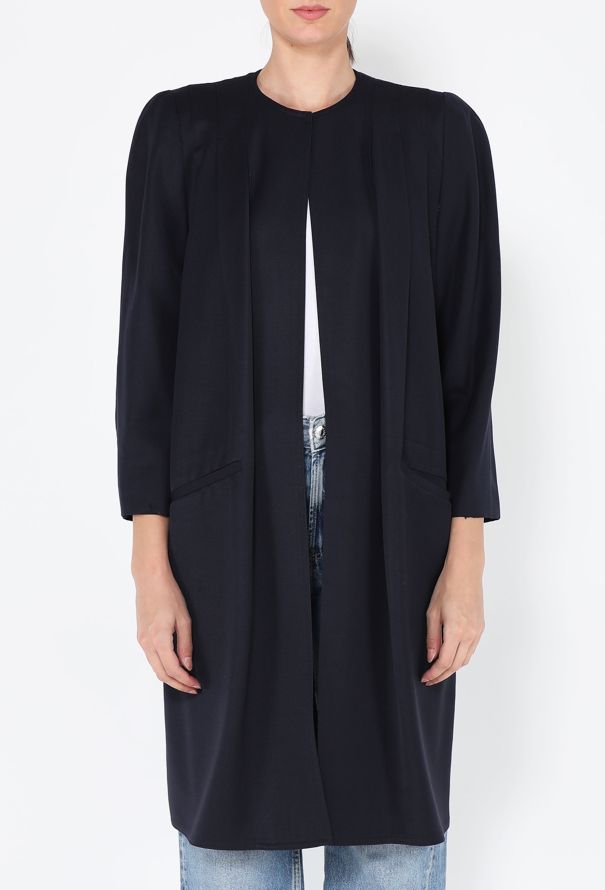 Valentino Pleated Front Wool Coat, 1990s - 3
