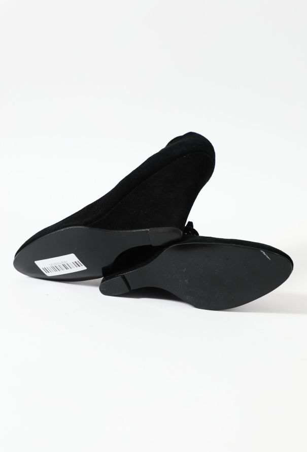 Exquisite Vintage Norma Kamali 1985 Suede Ballet Wedges - 5