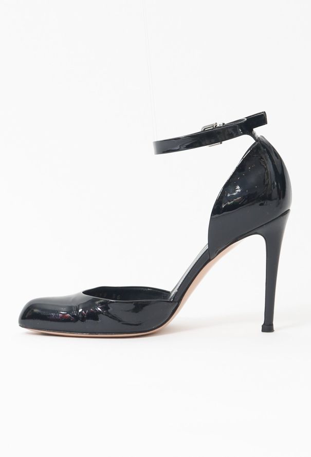 Gianvito Rossi - Black Patent Ankle-Strap Heels - 4