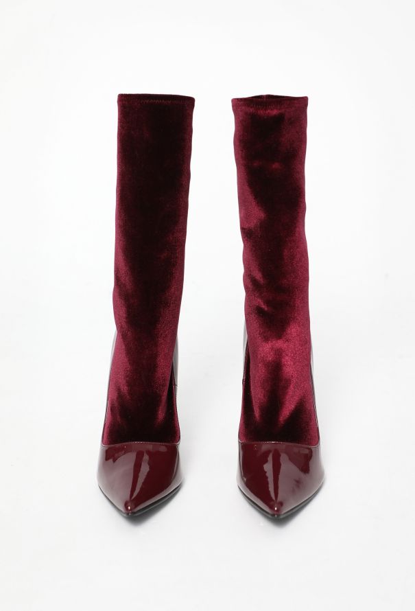 Balenciaga 2023 Velvet Knife Patent Boots - 3