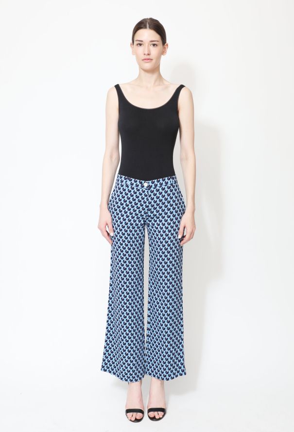 Miu Miu S/S 2017 Printed Crêpe Palazzo Trousers - 1