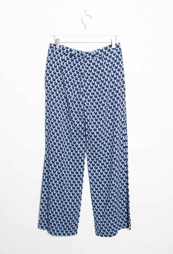 Miu Miu S/S 2017 Printed Crêpe Palazzo Trousers - 7