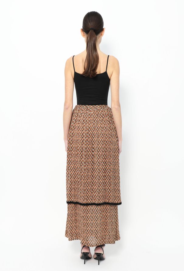 Oscar Rom '70s Printed Maxi Skirt - 4