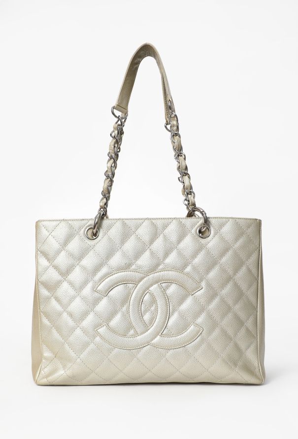 Chanel Metallic Caviar Grand Shopping Tote - 1