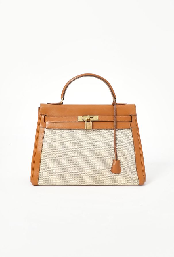 Hermès 1960s Toile H & Box Kelly Retourné 32 - 1