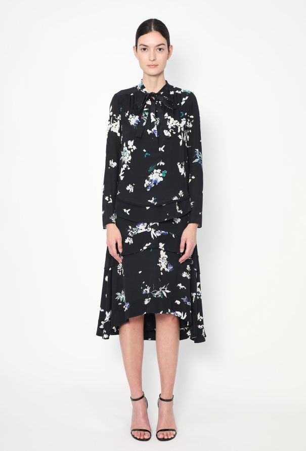 Proenza Schouler 2016 Floral Lavallière Silk Ensemble - 5