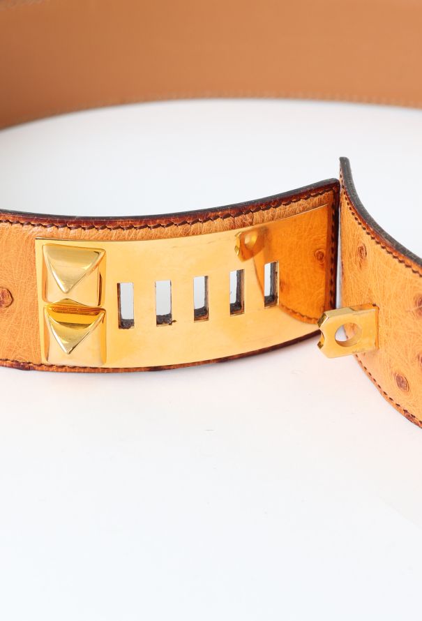 Hermès 1995 Ostrich 'Collier de Chien' Belt - 4