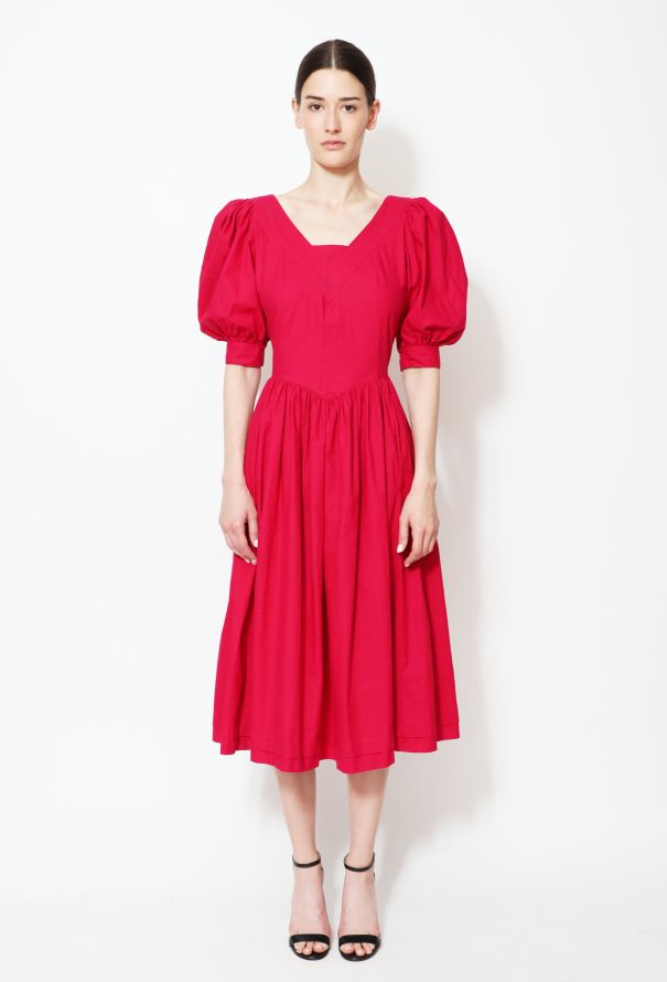 Exquisite Vintage Laura Ashley '80s Flared Puff Dress Ensemble - 1