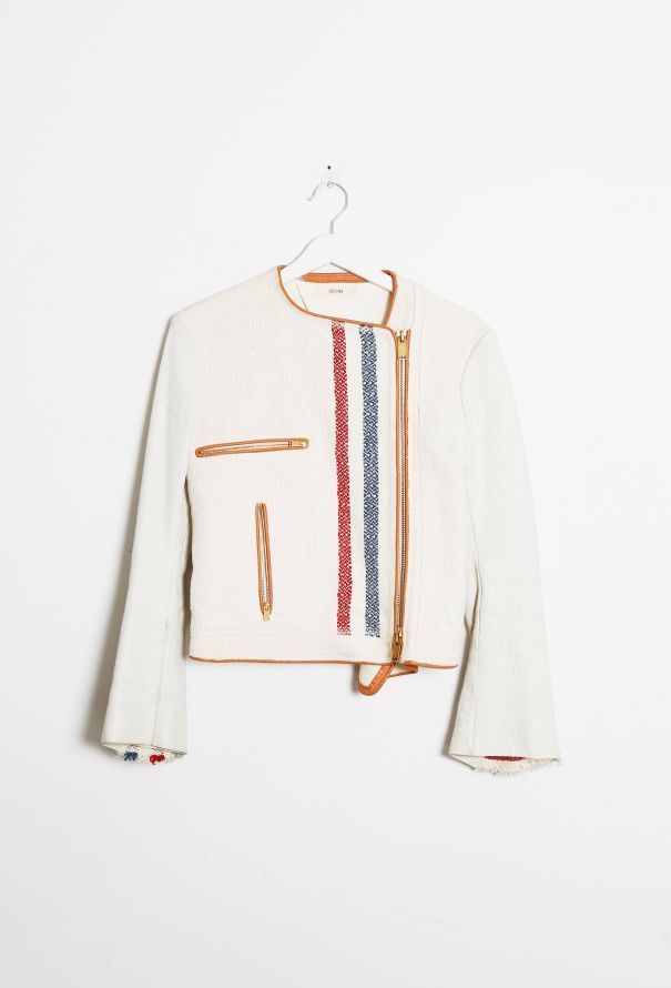 Céline Linen Leather Zip Jacket - 9