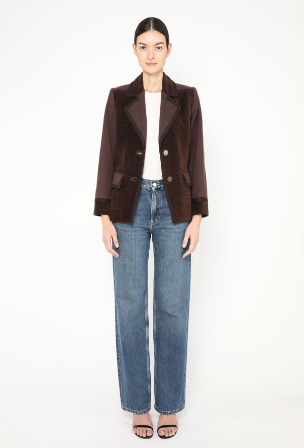 Saint Laurent F/W 1988 Corduroy Trim Blazer - 3