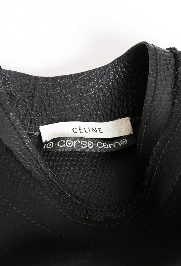 Céline Leather Trim Dress - 4