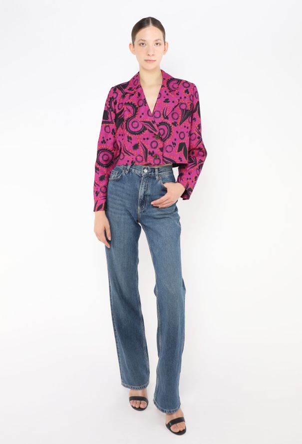 Saint Laurent '80s Abstract Linen Jacket - 4
