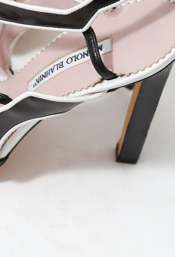 Manolo Blahnik Cut-Out Leather Sandals - 11