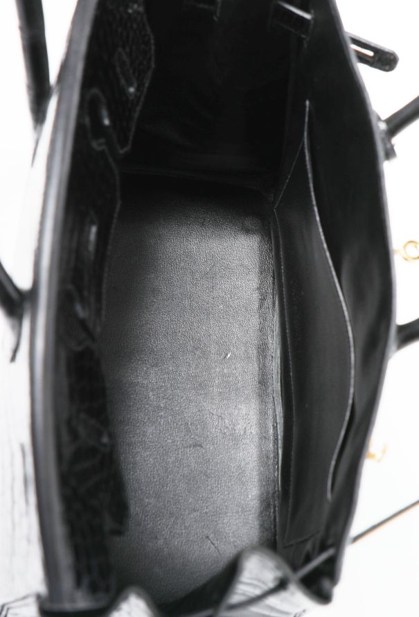 Hermès Exceptional Black Porosus Birkin 35 - 14