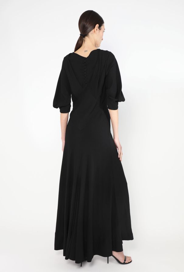 1930s Gathered Crêpe Bias Dress - 4