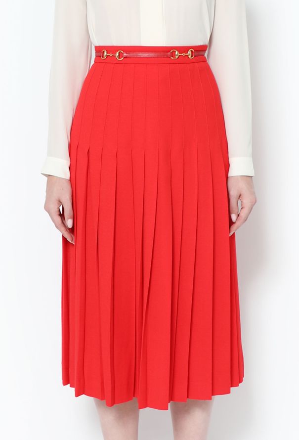 Gucci 2018 Horsebit Pleated Skirt - 2