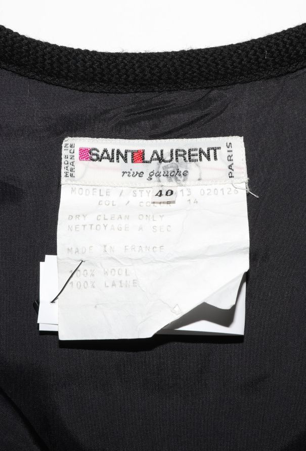 Saint Laurent Collector F/W 1977 Checkered Velvet Russian Dress Blue - 7