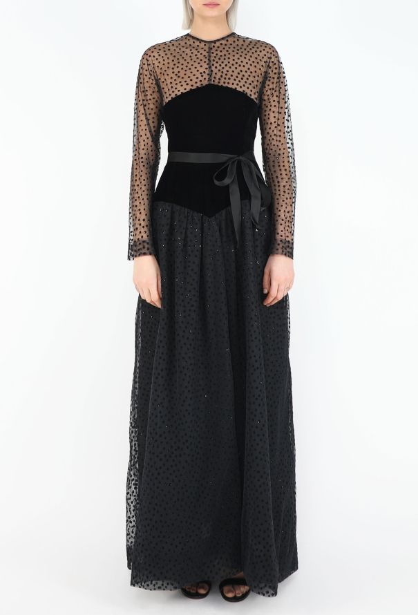 Givenchy Rare 1979 Velvet Plumetis Tulle Gown - 2