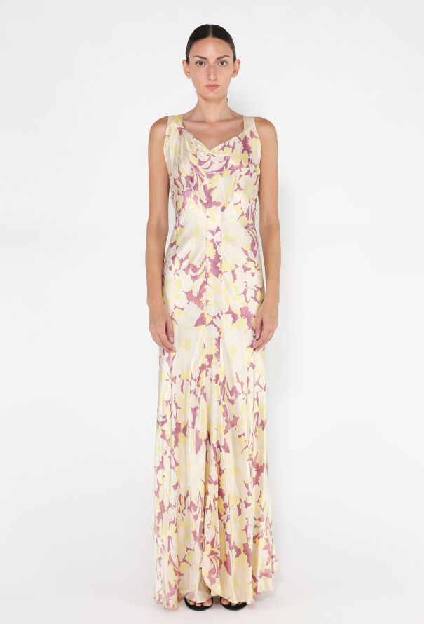 Floral Silk Bias Evening Gown, 1930s - 2