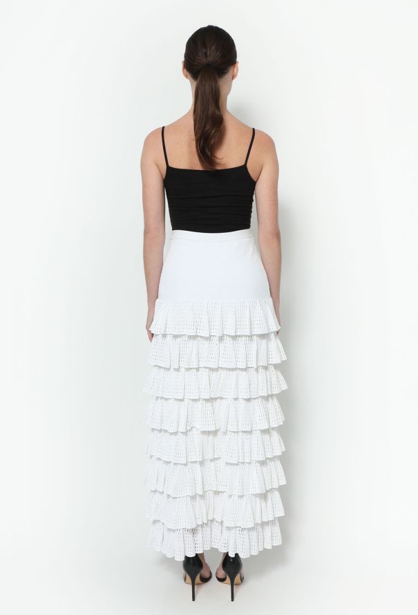 Alaïa Ruffled Crochet Maxi Skirt - 3
