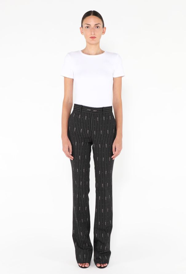Gucci 2018 Tailored Wool Logo Trousers - 2