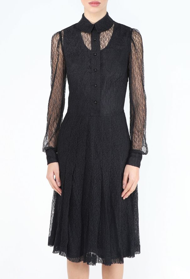 Saint Laurent 2010 Edition 24 Lace Pleated Dress - 4