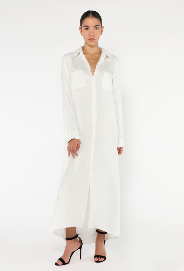 The Row Classic Crêpe Button Down Dress - 1