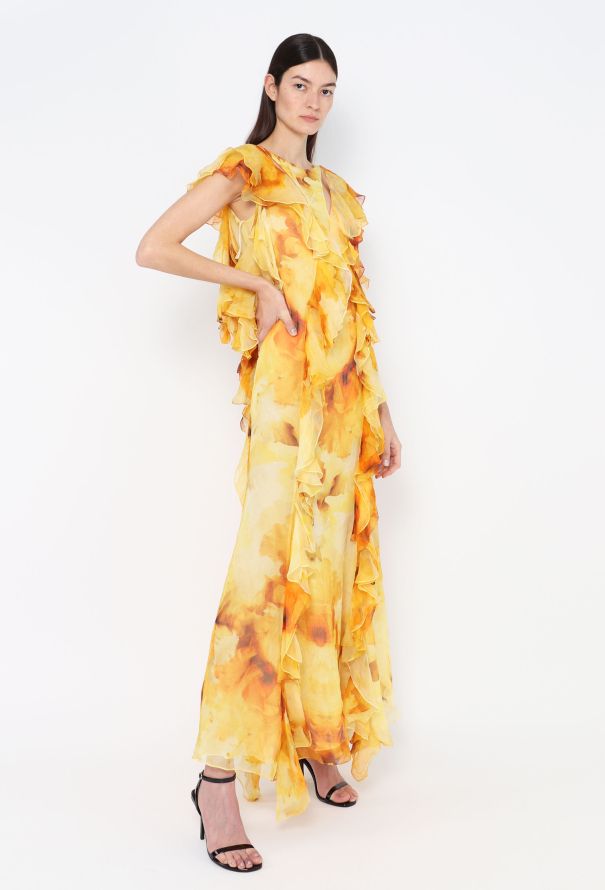 Alexander McQueen S/S 2019 Ruffled Chiffon Gown - 3