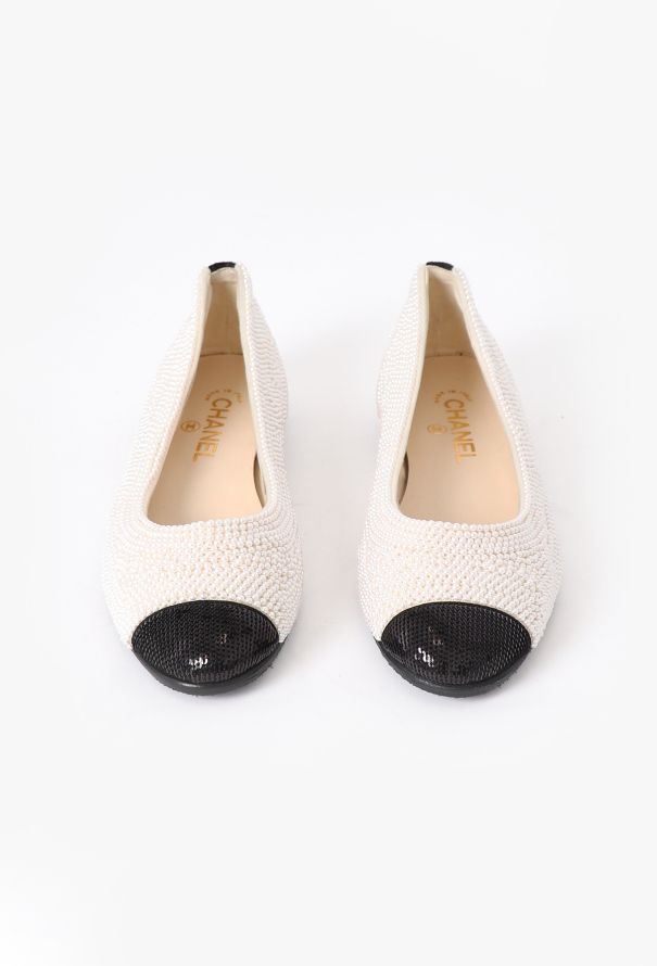 Chanel Pearl Cap-Toe Ballerinas - 2