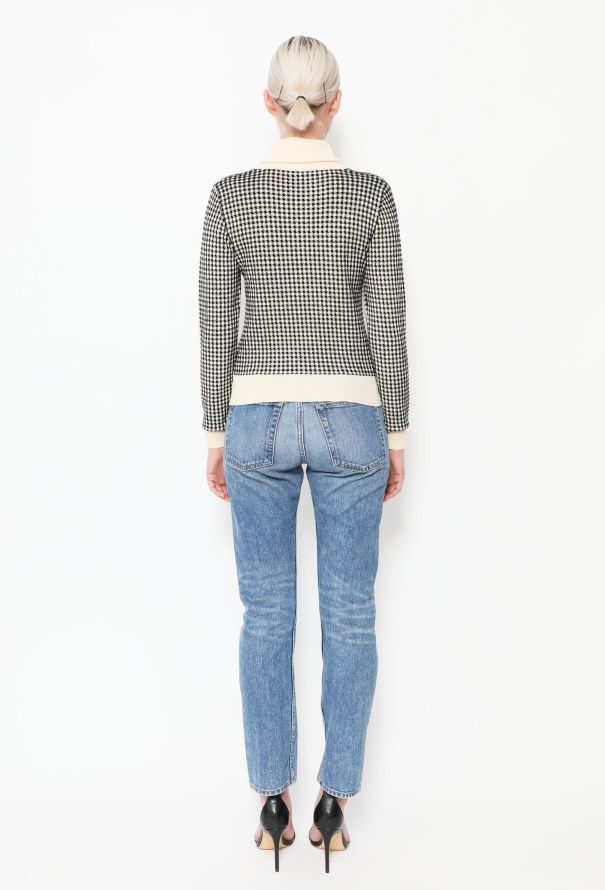 Chloé Houndstooth Ribbed Trim Sweater - 4