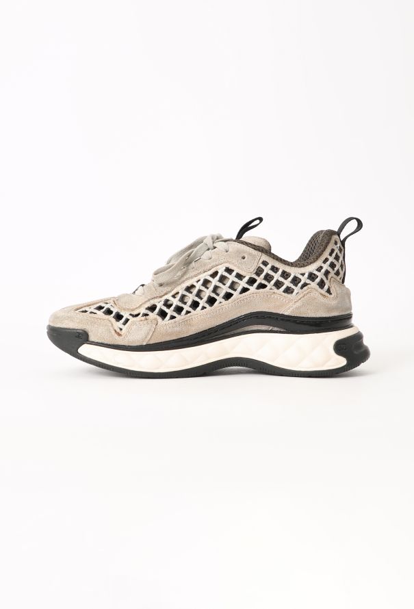 Chanel 2021 Embroidered Suede Sneakers - 4