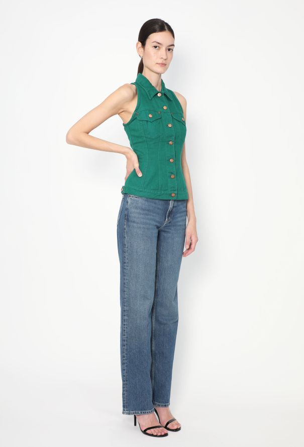 Jean Paul Gaultier S/S 1990 Denim Halter Top - 4