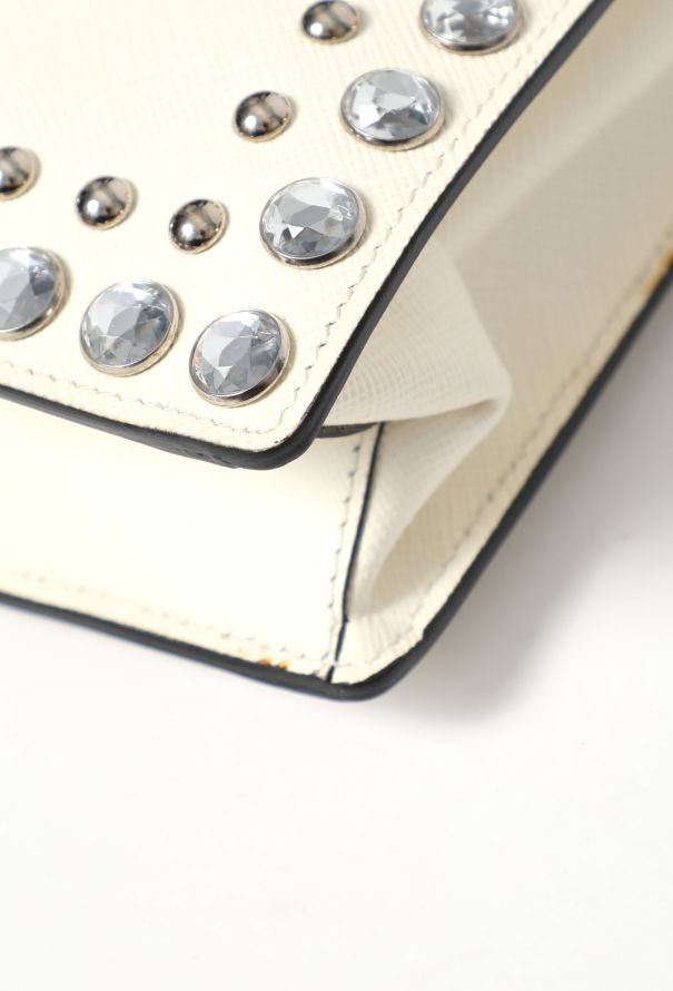 Prada Studded Saffiano Sound Satchel Bag - 10