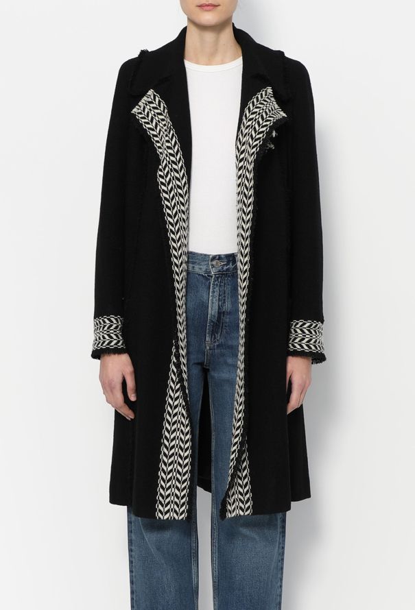 Chanel F/W 2004 Chevron Trim Bouclé Coat - 5
